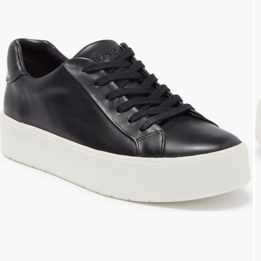 Vince Black Leather Benfield Women's Sneakers